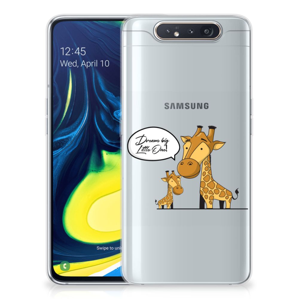 Samsung Galaxy A80 Telefoonhoesje met Naam Giraffe