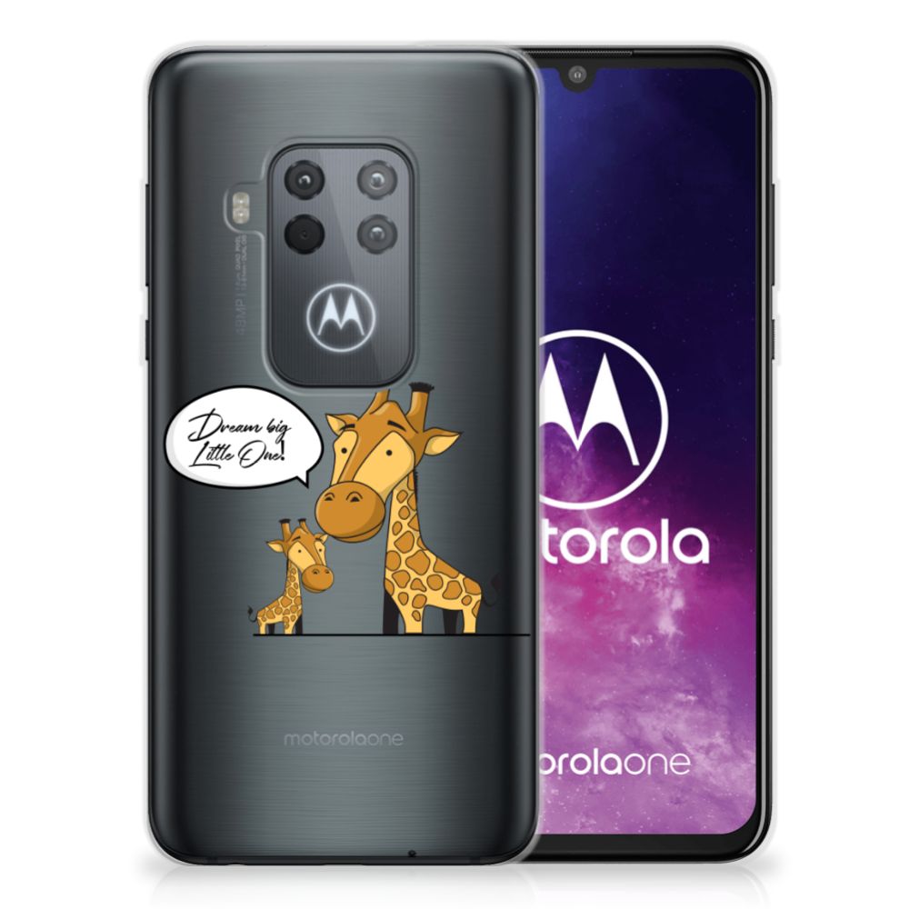 Motorola One Zoom Telefoonhoesje met Naam Giraffe