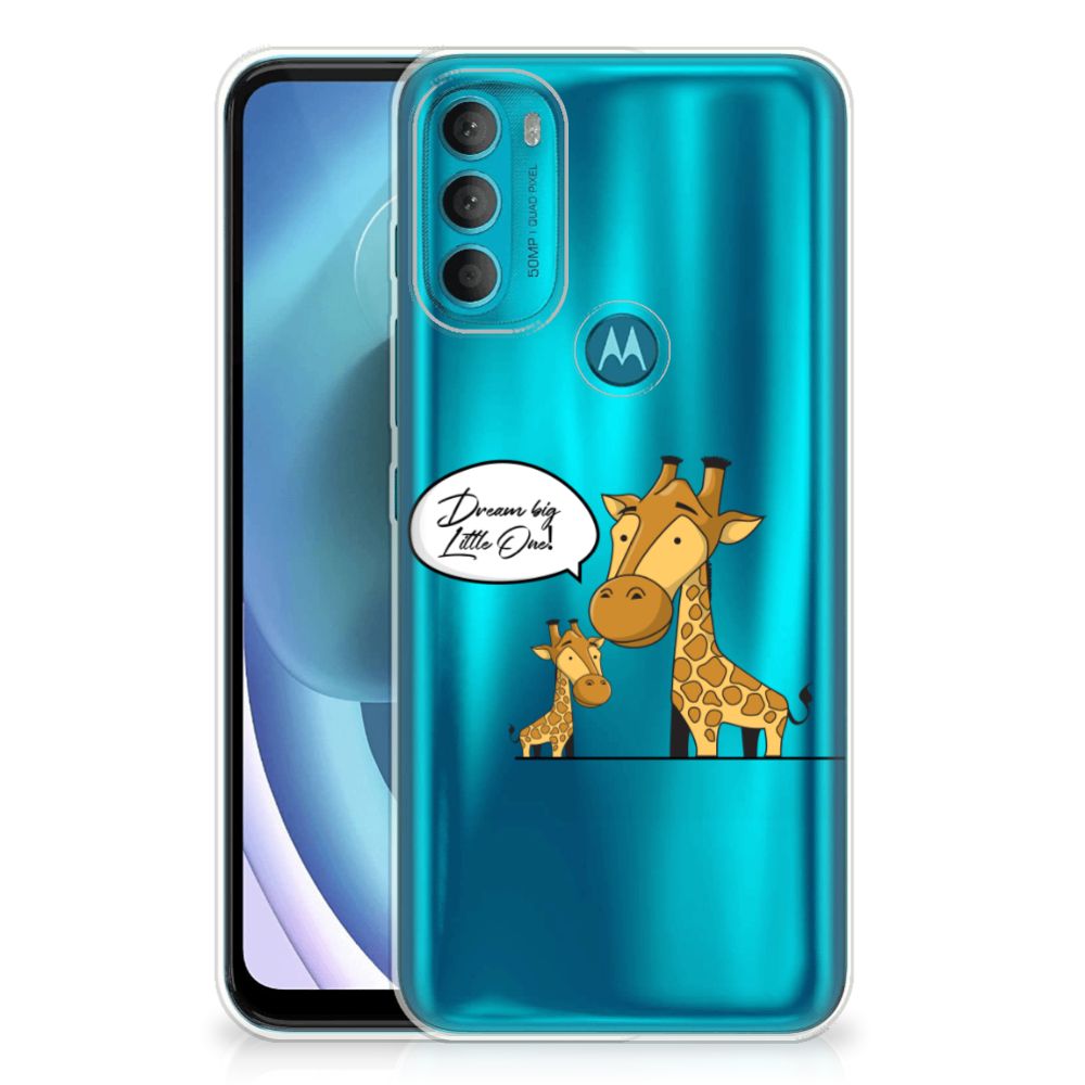 Motorola Moto G71 5G Telefoonhoesje met Naam Giraffe
