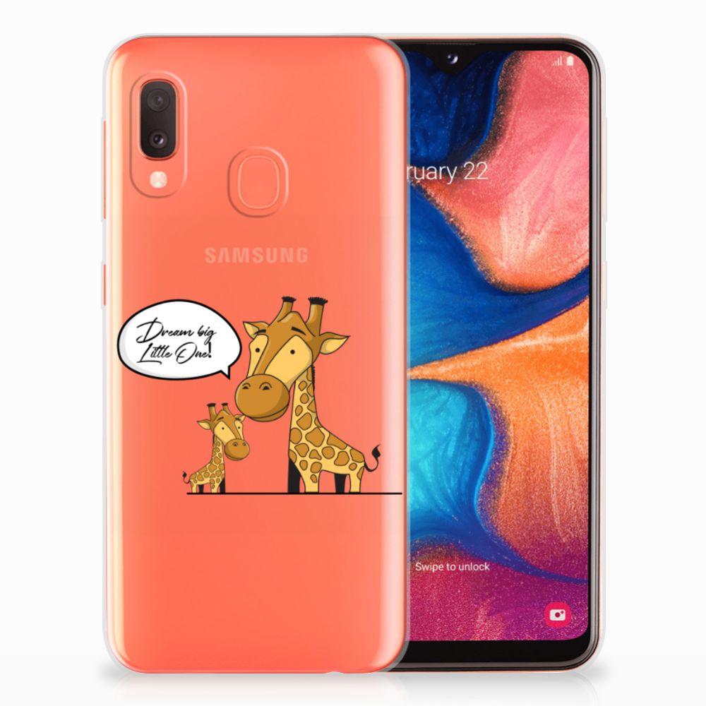 Samsung Galaxy A20e Telefoonhoesje met Naam Giraffe