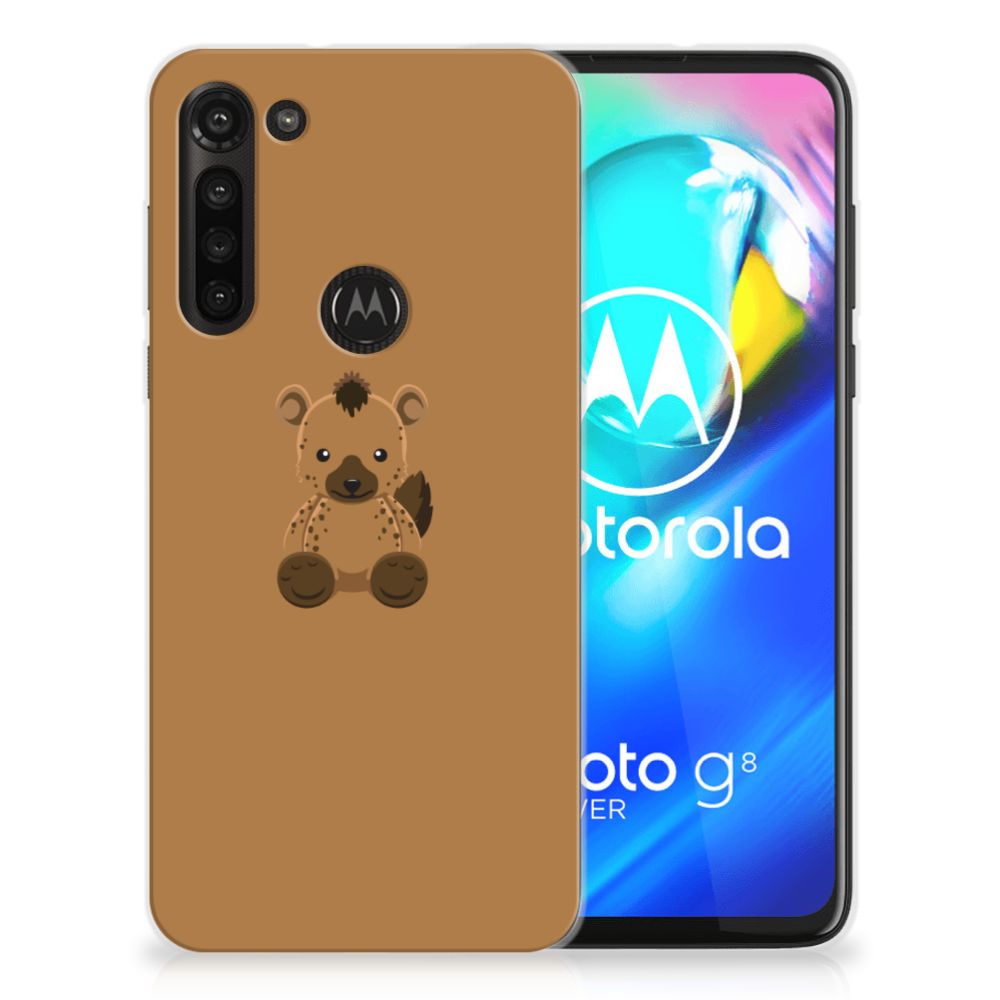 Motorola Moto G8 Power Telefoonhoesje met Naam Baby Hyena