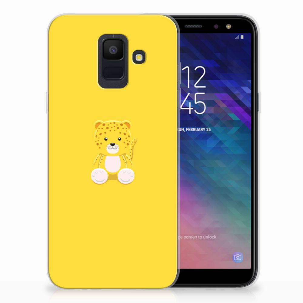 Samsung Galaxy A6 (2018) Telefoonhoesje met Naam Baby Leopard