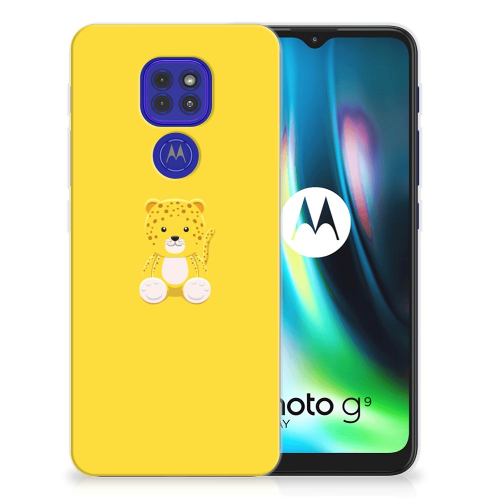 Motorola Moto G9 Play | E7 Plus Telefoonhoesje met Naam Baby Leopard