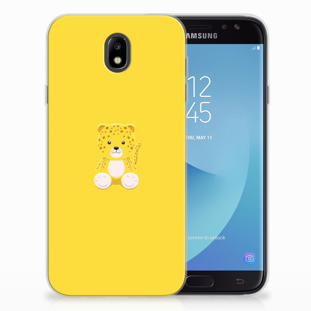 Samsung Galaxy J7 2017 | J7 Pro Telefoonhoesje met Naam Baby Leopard