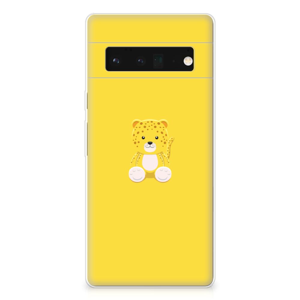 Google Pixel 6 Pro Telefoonhoesje met Naam Baby Leopard