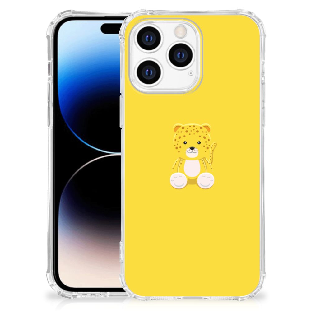 Apple iPhone 14 Pro Max Stevig Bumper Hoesje Baby Leopard