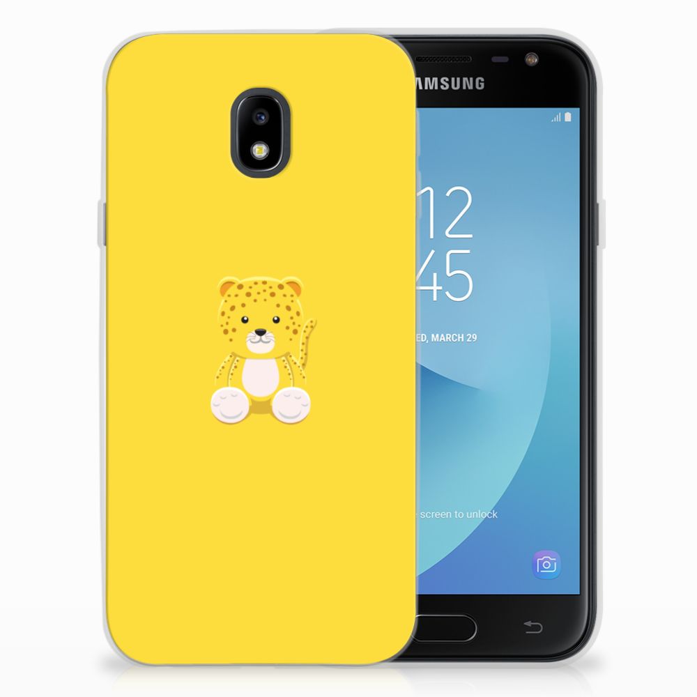 Samsung Galaxy J3 2017 Telefoonhoesje met Naam Baby Leopard