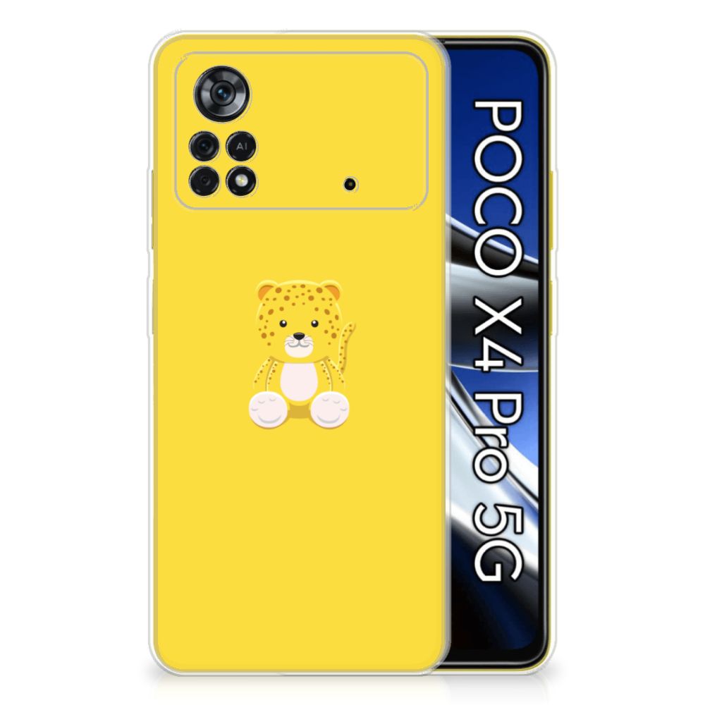 Xiaomi Poco X4 Pro 5G Telefoonhoesje met Naam Baby Leopard