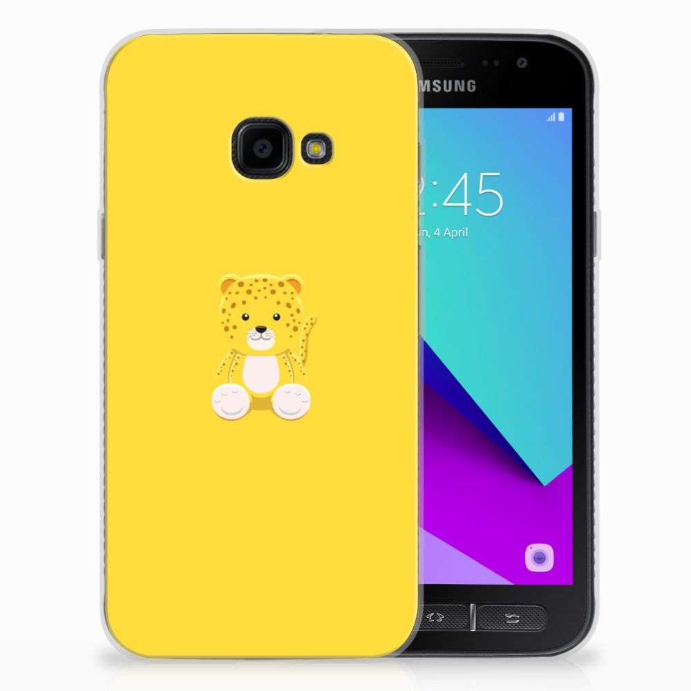 Samsung Galaxy Xcover 4 | Xcover 4s Telefoonhoesje met Naam Baby Leopard