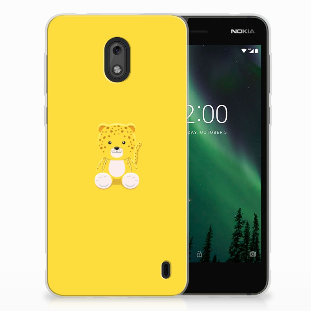 Nokia 2 Telefoonhoesje met Naam Baby Leopard