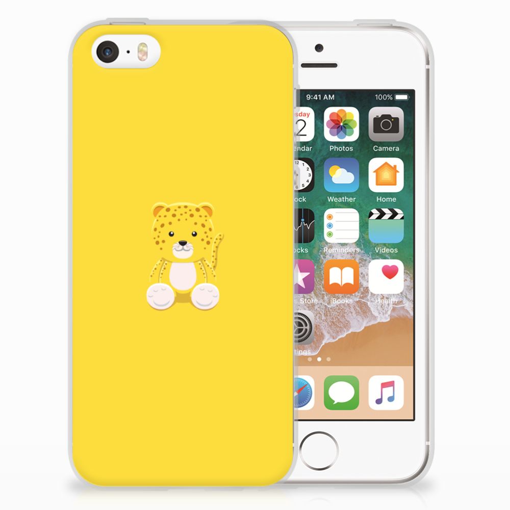 Apple iPhone SE | 5S Telefoonhoesje met Naam Baby Leopard