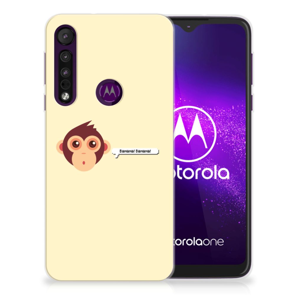 Motorola One Macro Telefoonhoesje met Naam Monkey