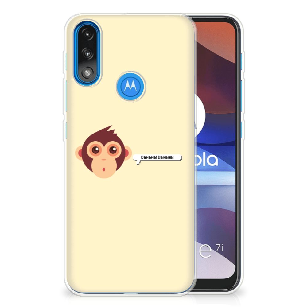 Motorola Moto E7/E7i Power Telefoonhoesje met Naam Monkey