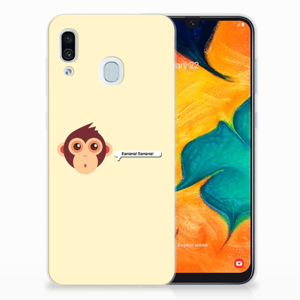 Samsung Galaxy A30 Telefoonhoesje met Naam Monkey