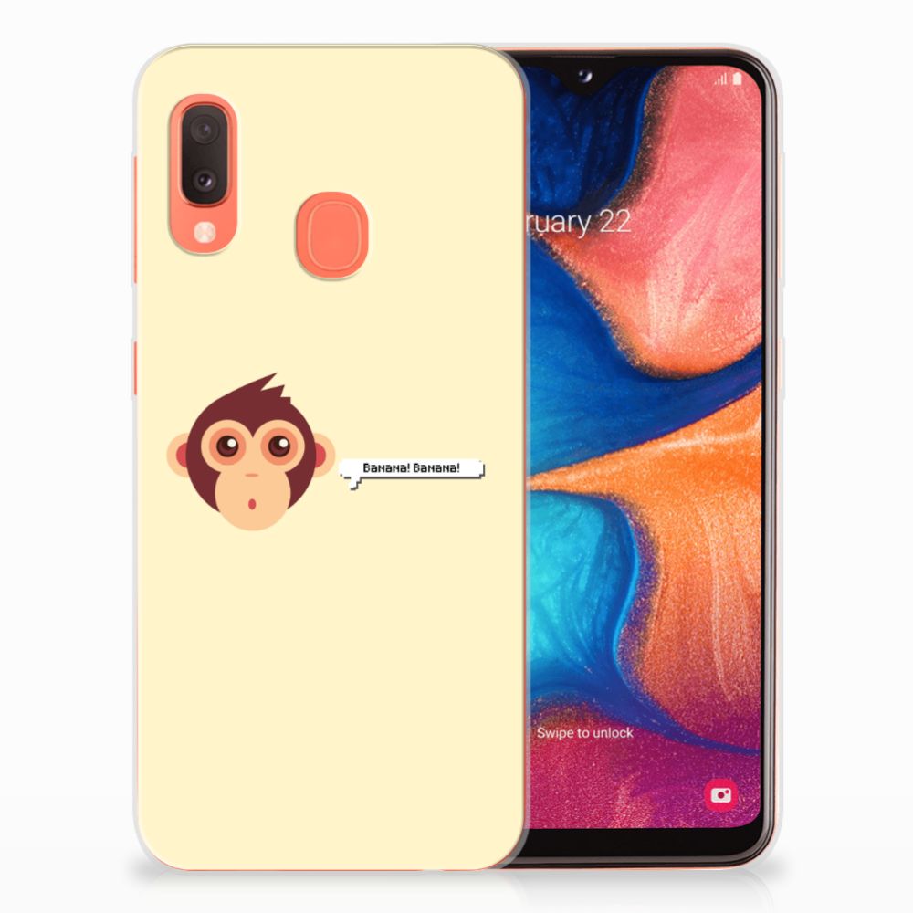 Samsung Galaxy A20e Telefoonhoesje met Naam Monkey