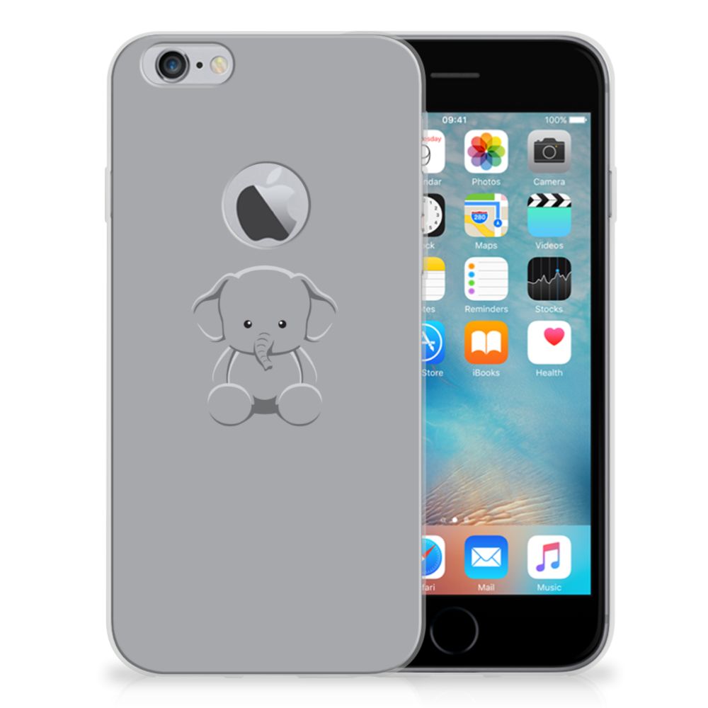 Apple iPhone 6 Plus | 6s Plus Telefoonhoesje met Naam Grijs Baby Olifant