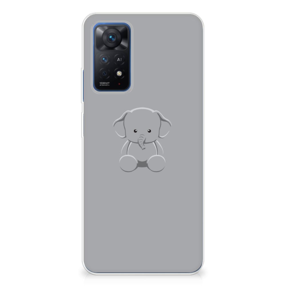 Xiaomi Redmi Note 11 Pro 5G Telefoonhoesje met Naam Grijs Baby Olifant