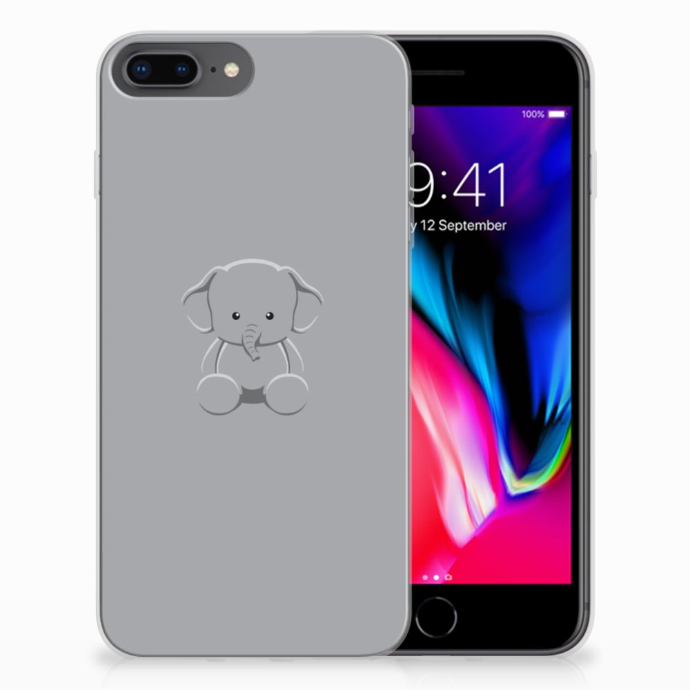Apple iPhone 7 Plus | 8 Plus Uniek TPU Hoesje Baby Olifant