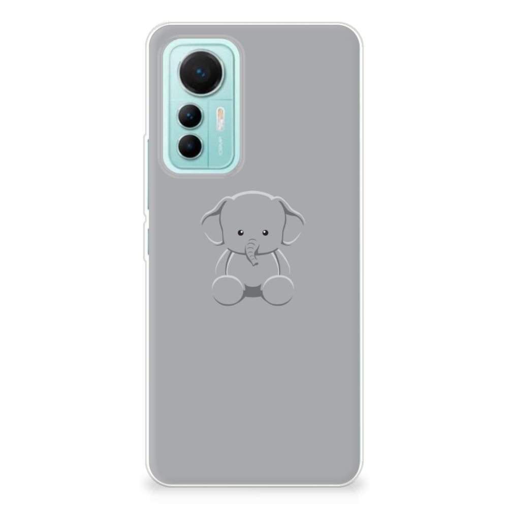 Xiaomi 12 Lite Telefoonhoesje met Naam Grijs Baby Olifant