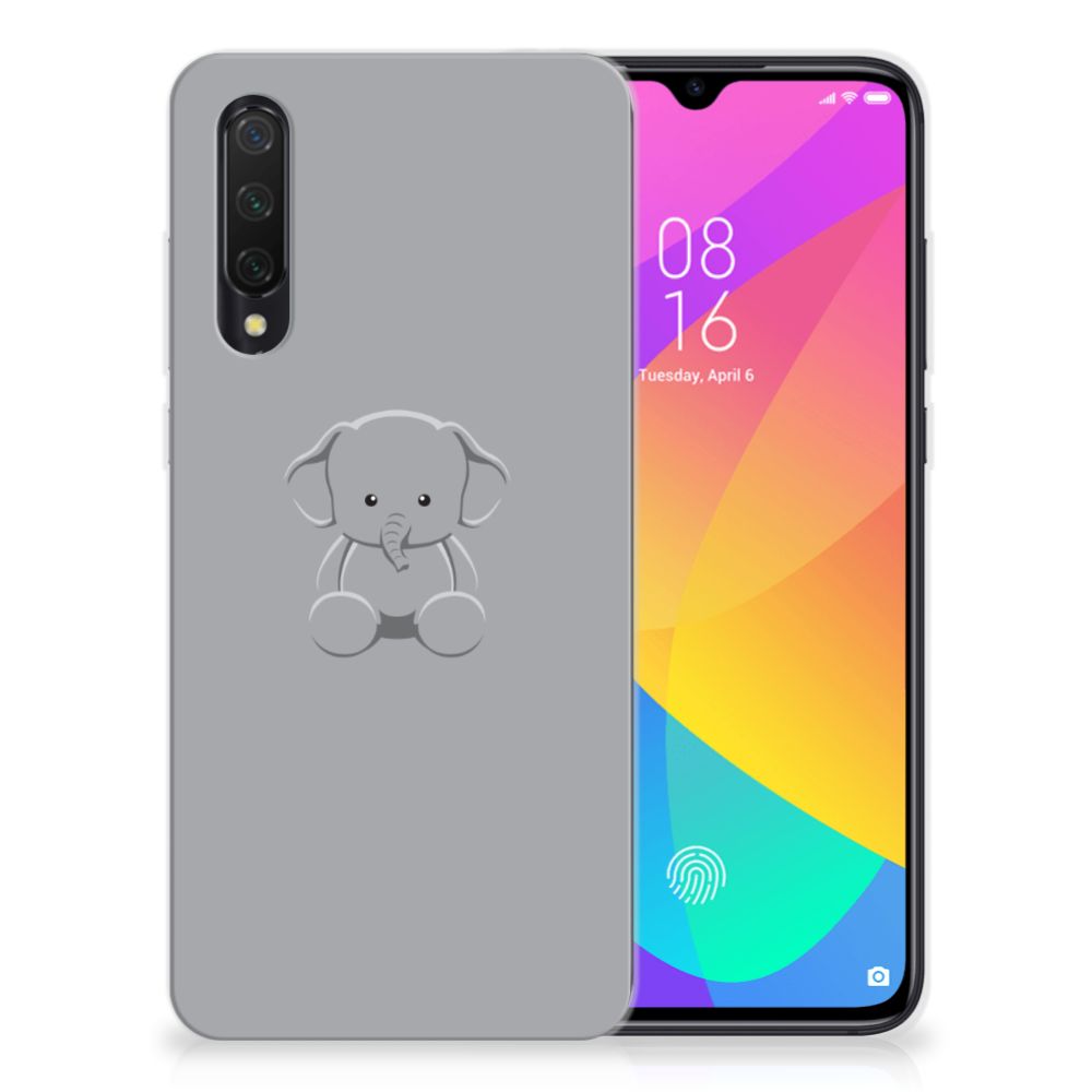 Xiaomi Mi 9 Lite Telefoonhoesje met Naam Grijs Baby Olifant