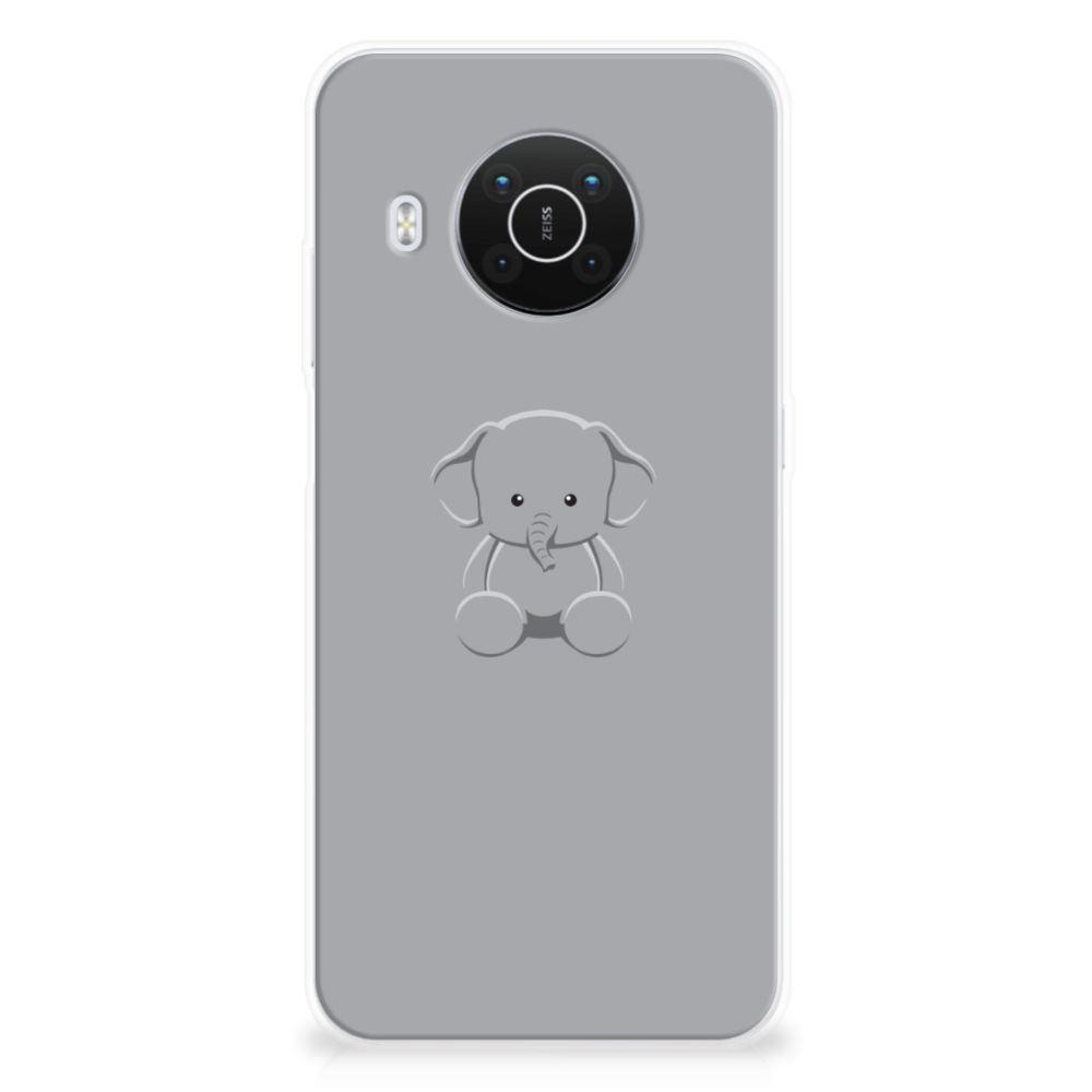 Nokia X10 | X20 Telefoonhoesje met Naam Grijs Baby Olifant