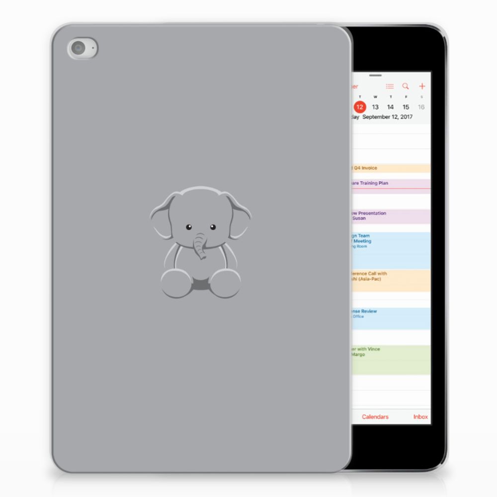 Apple iPad Mini 4 Uniek Tablethoesje Baby Olifant