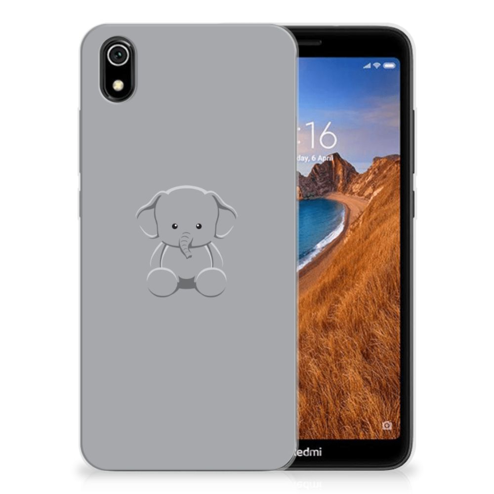 Xiaomi Redmi 7A Telefoonhoesje met Naam Grijs Baby Olifant