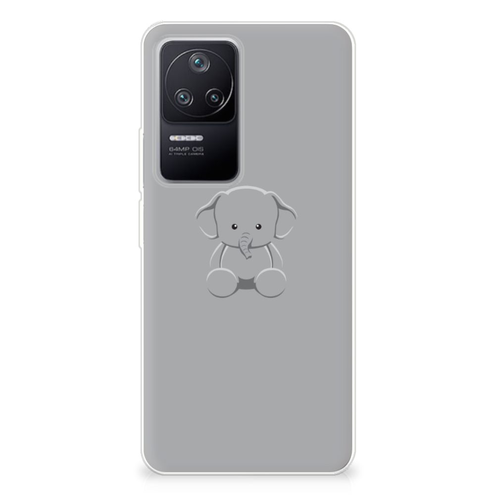 Xiaomi Poco F4 Telefoonhoesje met Naam Grijs Baby Olifant