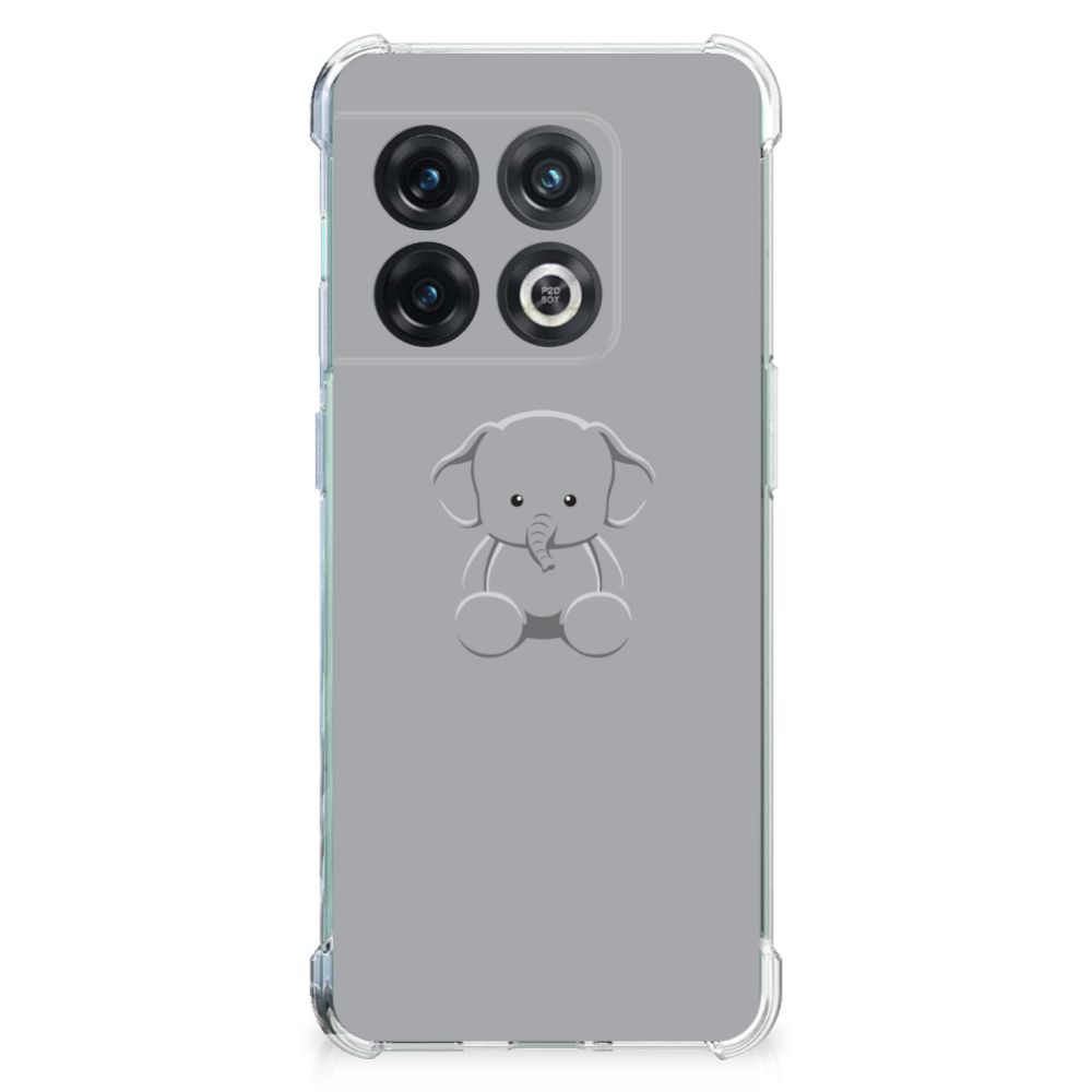 OnePlus 10 Pro Stevig Bumper Hoesje Grijs Baby Olifant