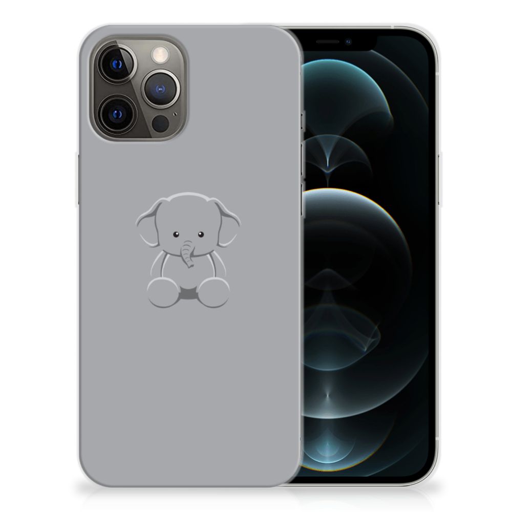 iPhone 12 Pro Max Telefoonhoesje met Naam Grijs Baby Olifant