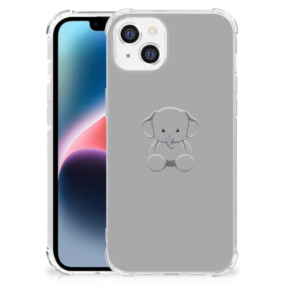 Apple iPhone 14 Plus Stevig Bumper Hoesje Grijs Baby Olifant