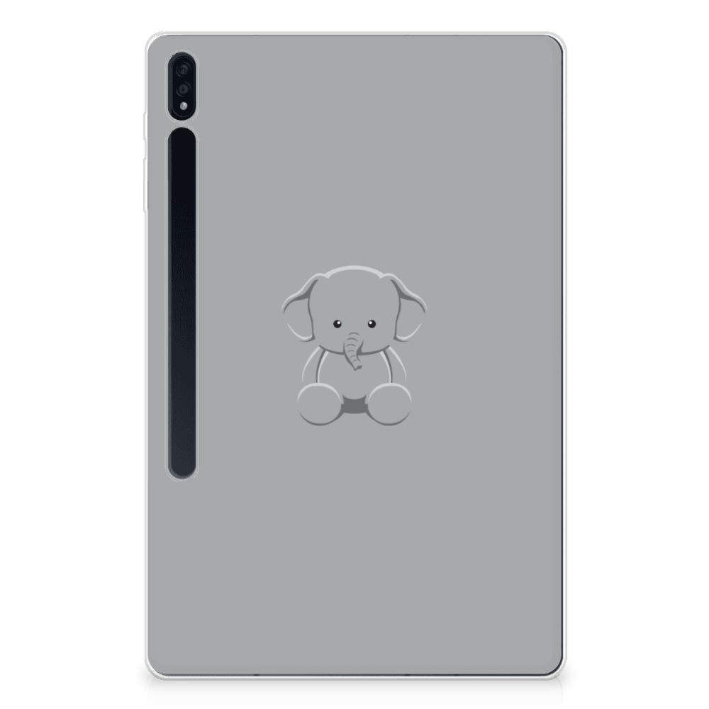 Samsung Galaxy Tab S7 Plus | S8 Plus Tablet Back Cover Grijs Baby Olifant