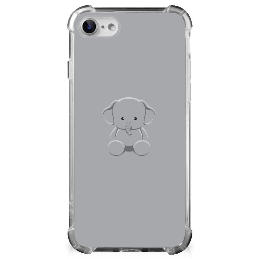 iPhone SE 2022/2020 | iPhone 8/7 Stevig Bumper Hoesje Grijs Baby Olifant