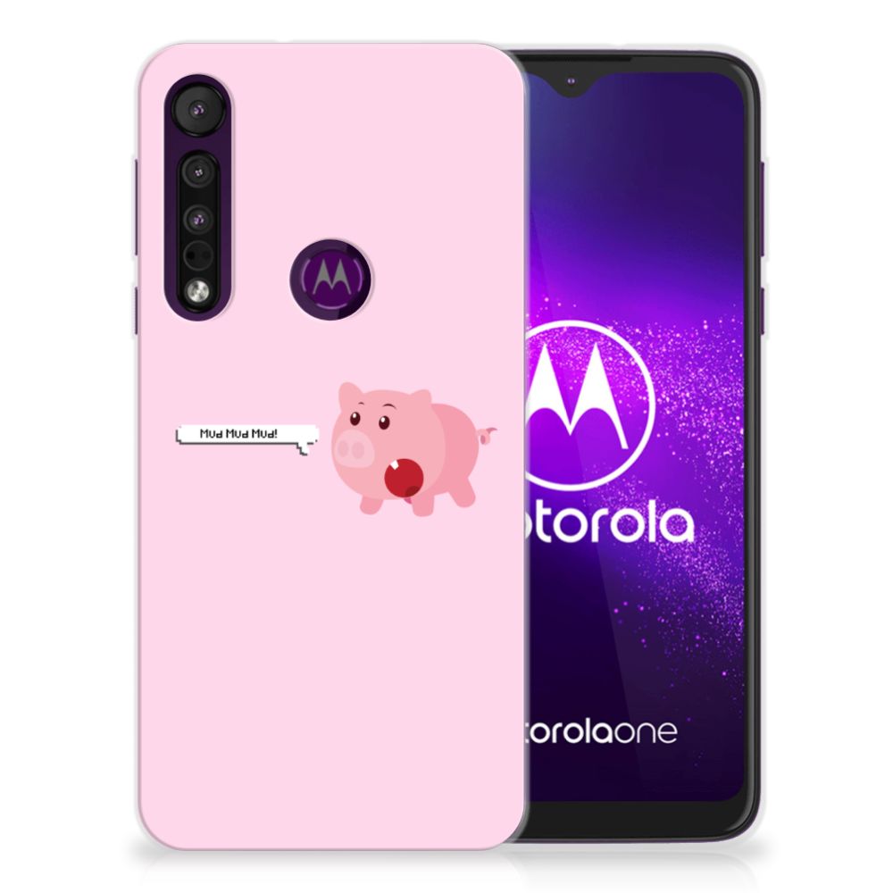 Motorola One Macro Telefoonhoesje met Naam Pig Mud