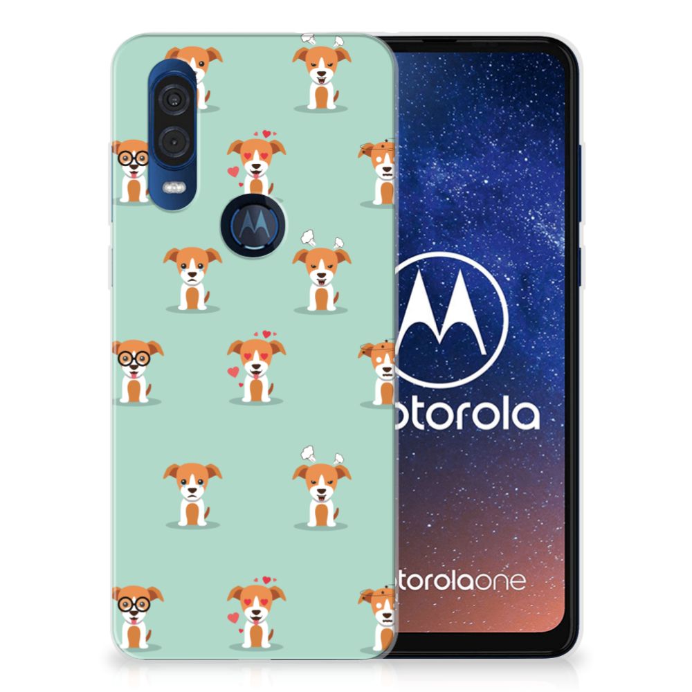 Motorola One Vision TPU Hoesje Pups