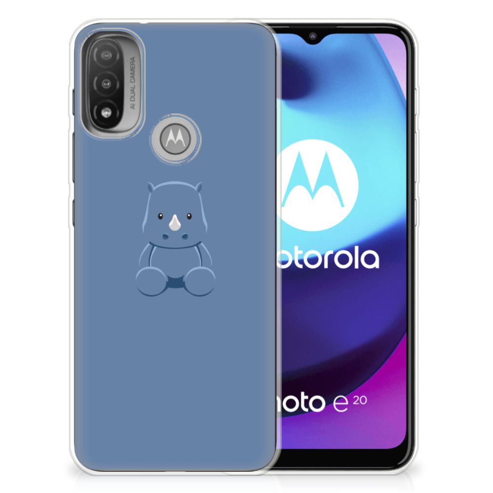 Motorola Moto E20 | E40 Telefoonhoesje met Naam Baby Rhino