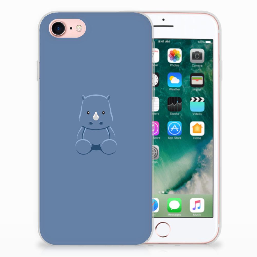 iPhone SE 2022 | SE 2020 | 8 | 7 Telefoonhoesje met Naam Baby Rhino