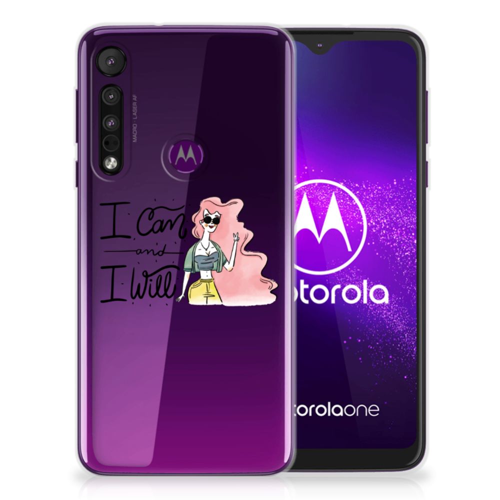 Motorola One Macro Telefoonhoesje met Naam i Can