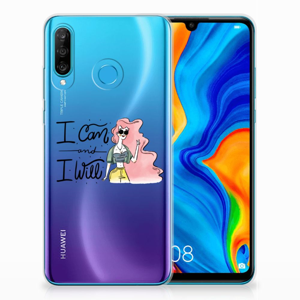 Huawei P30 Lite Telefoonhoesje met Naam i Can