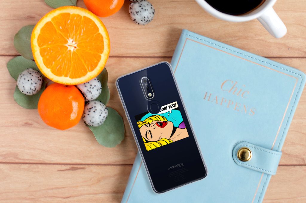 Nokia 7.1 Silicone Back Cover Popart Oh Yes