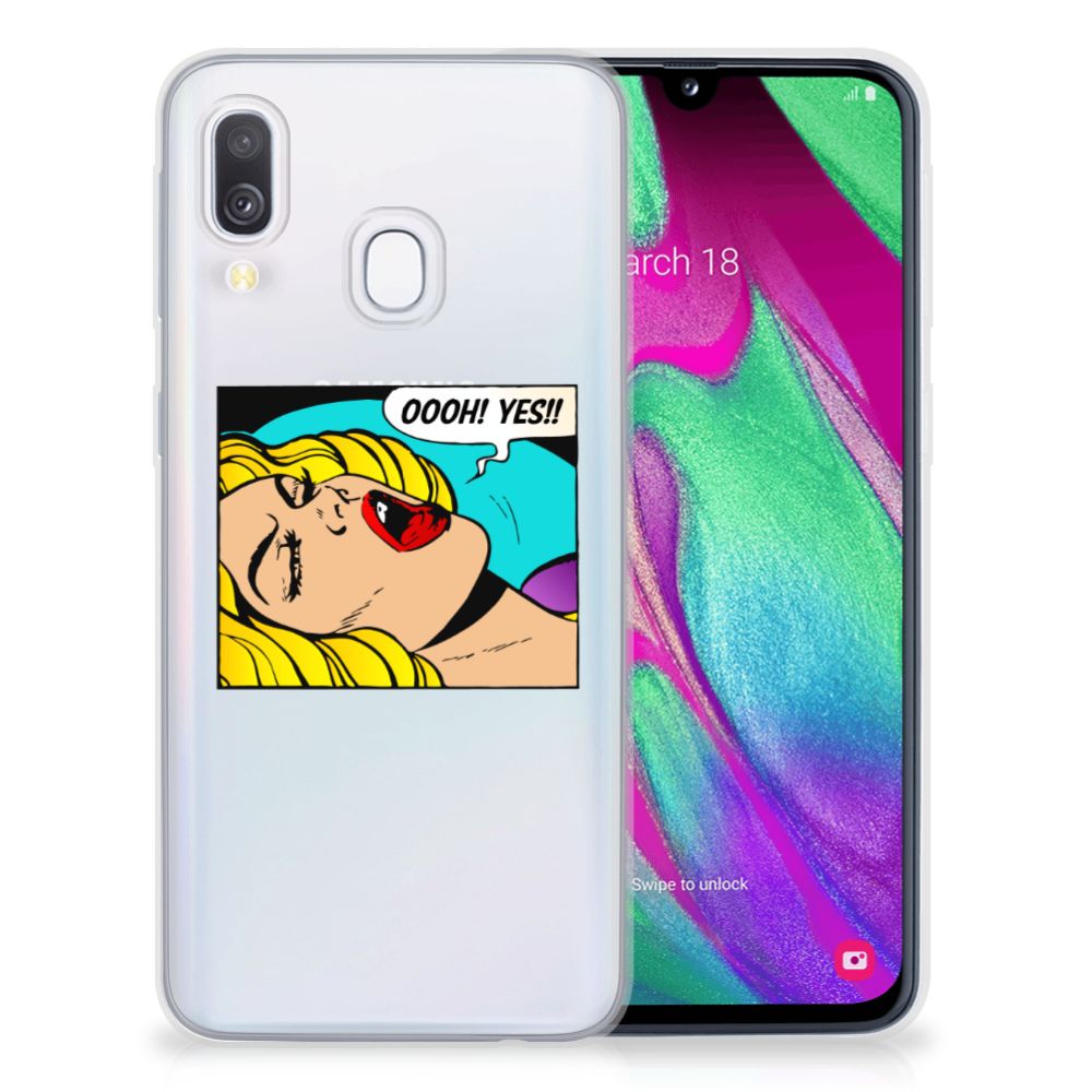 Samsung Galaxy A40 Silicone Back Cover Popart Oh Yes