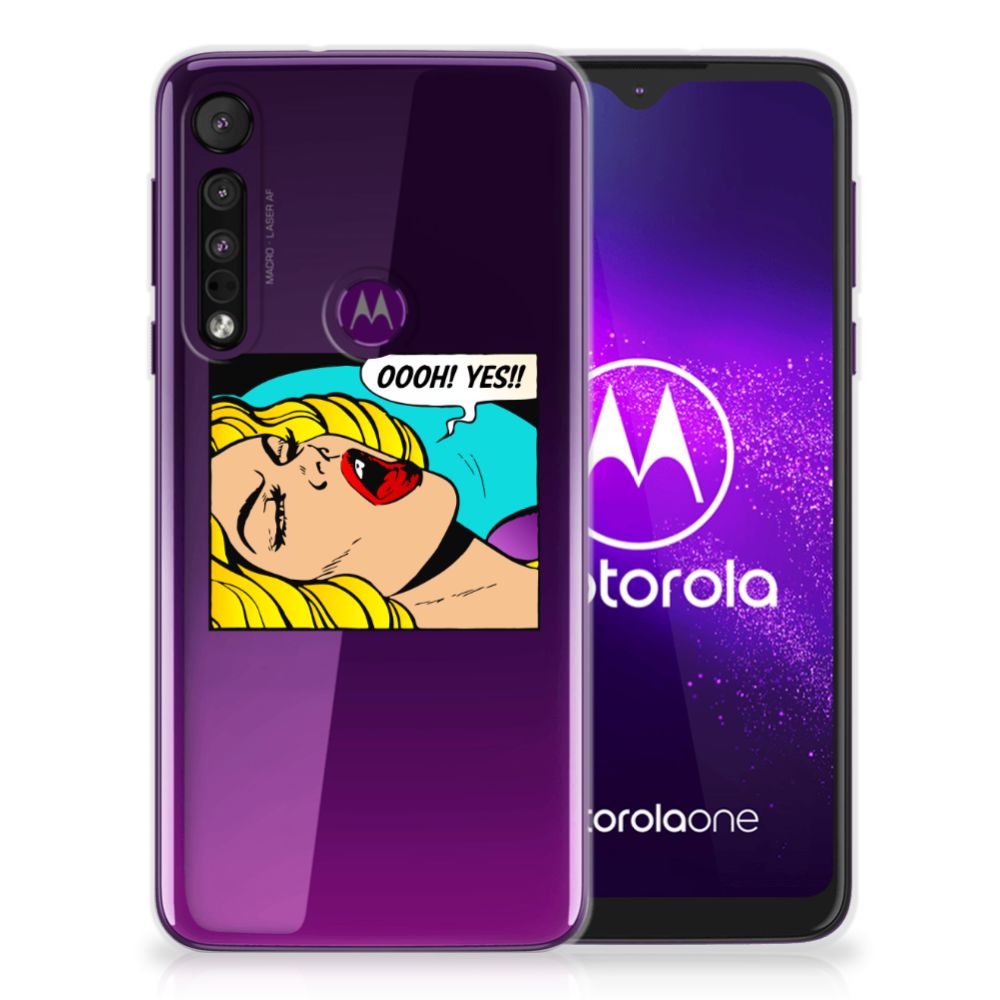 Motorola One Macro Silicone Back Cover Popart Oh Yes