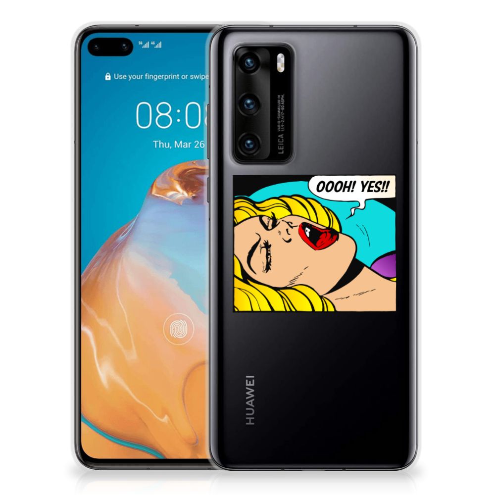 Huawei P40 Silicone Back Cover Popart Oh Yes