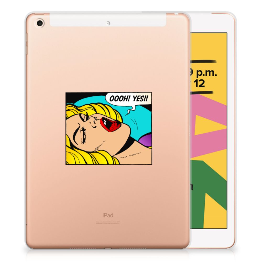 Apple iPad 10.2 (2019) Leuke Siliconen Hoes Popart Oh Yes