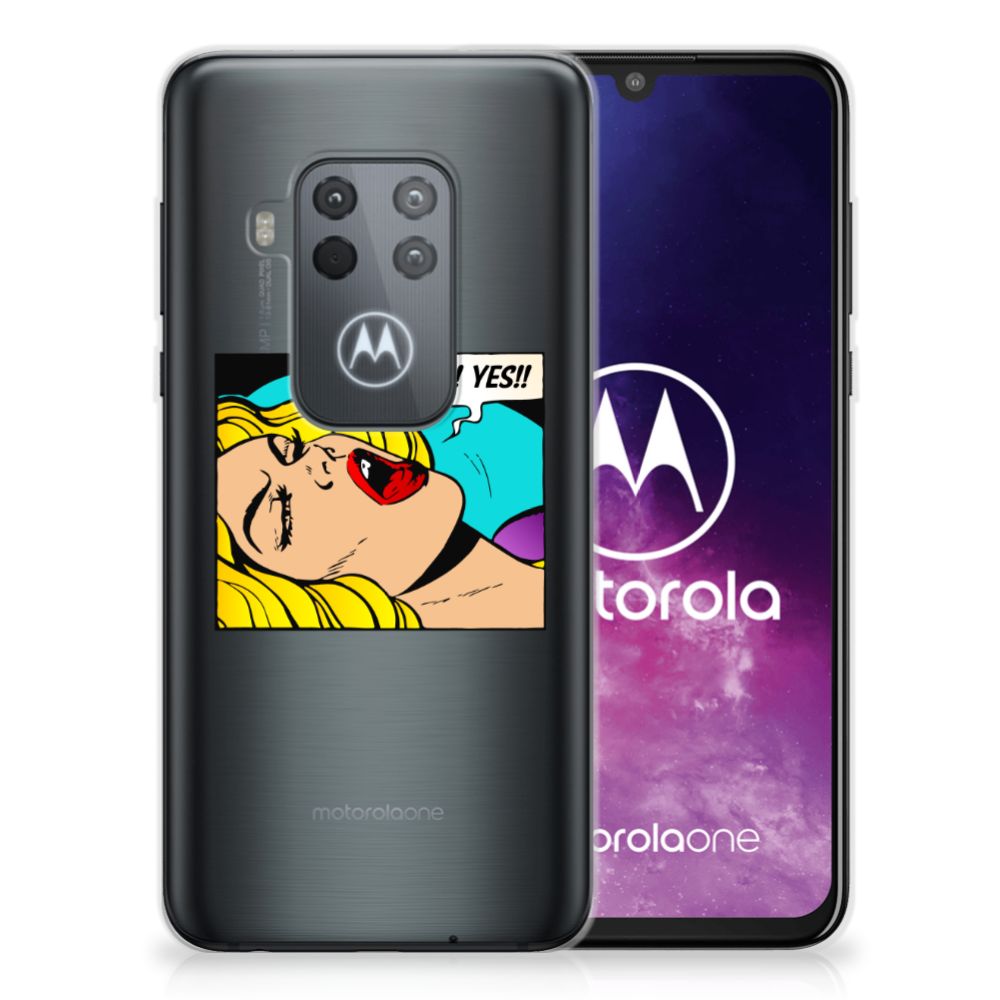 Motorola One Zoom Silicone Back Cover Popart Oh Yes