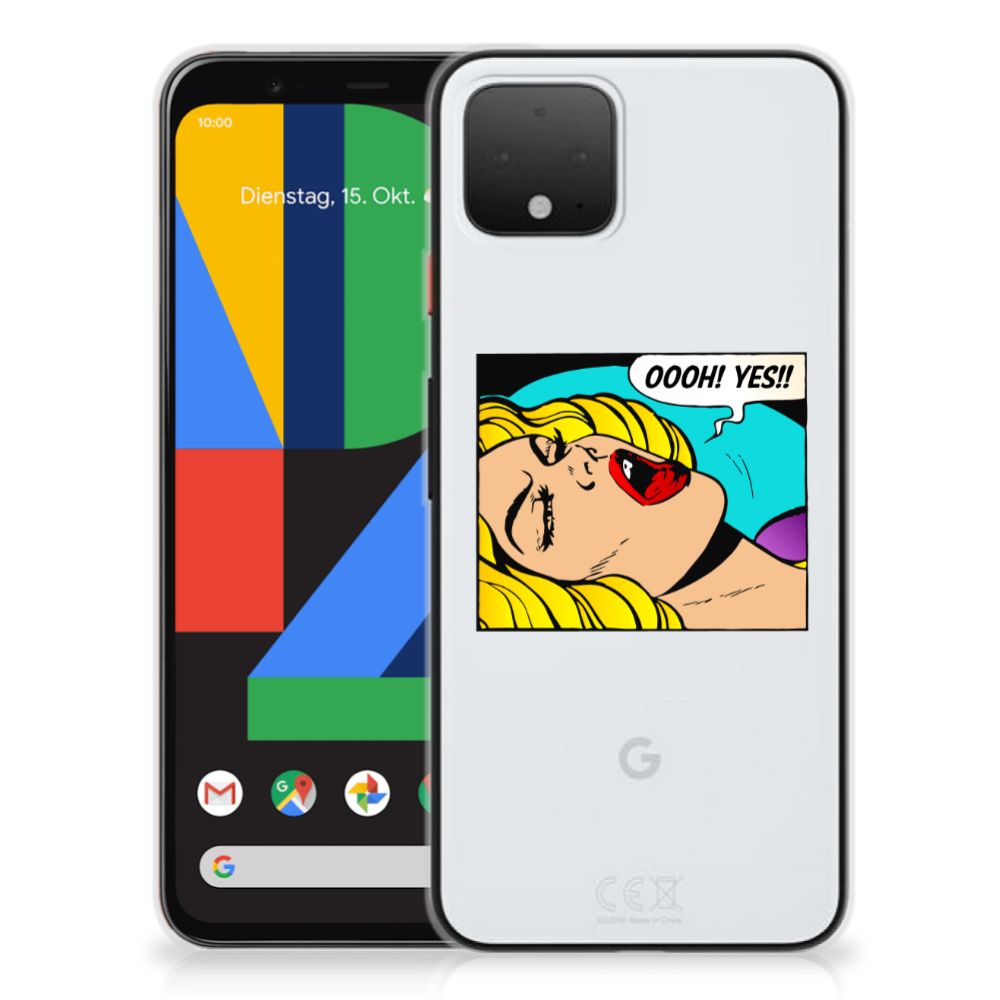 Google Pixel 4 Silicone Back Cover Popart Oh Yes