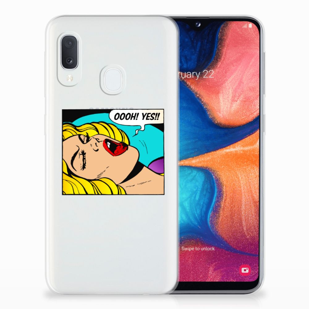 Samsung Galaxy A20e Silicone Back Cover Popart Oh Yes