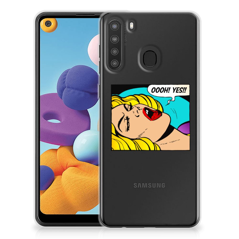Samsung Galaxy A21 Silicone Back Cover Popart Oh Yes