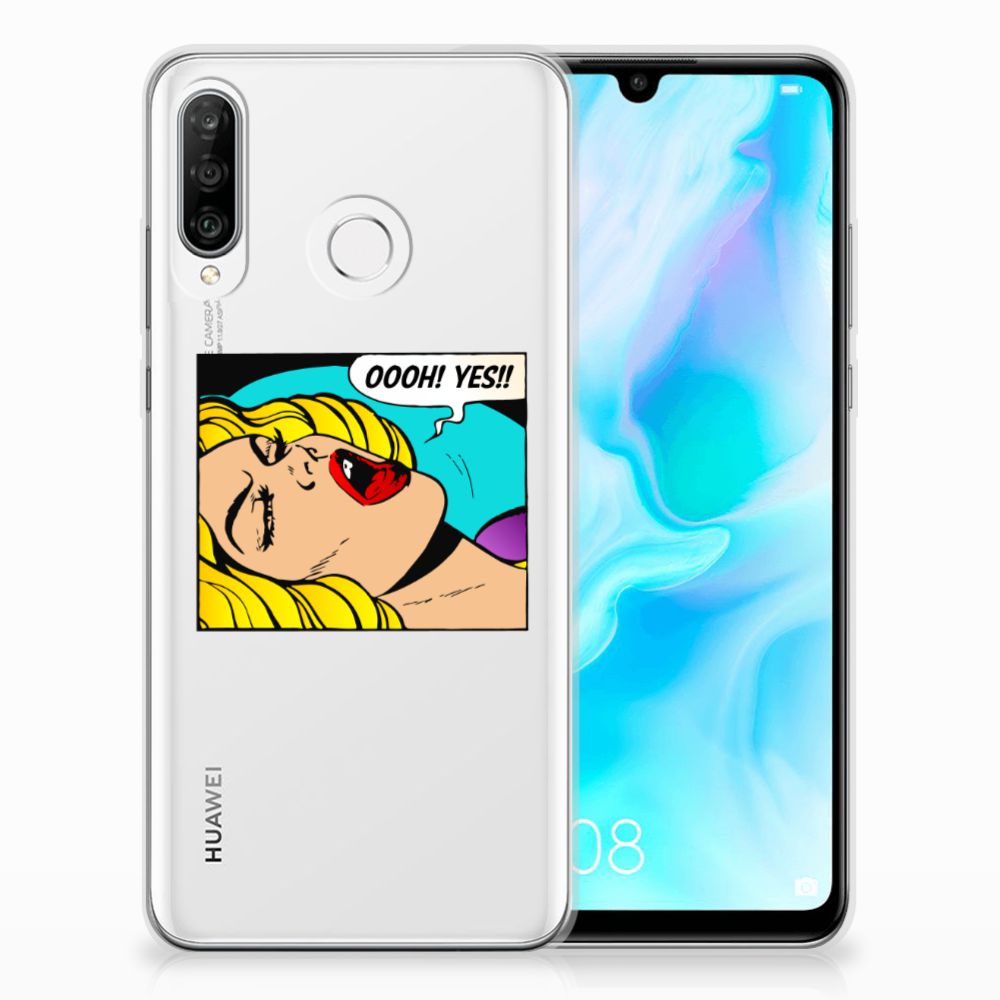 Huawei P30 Lite Silicone Back Cover Popart Oh Yes