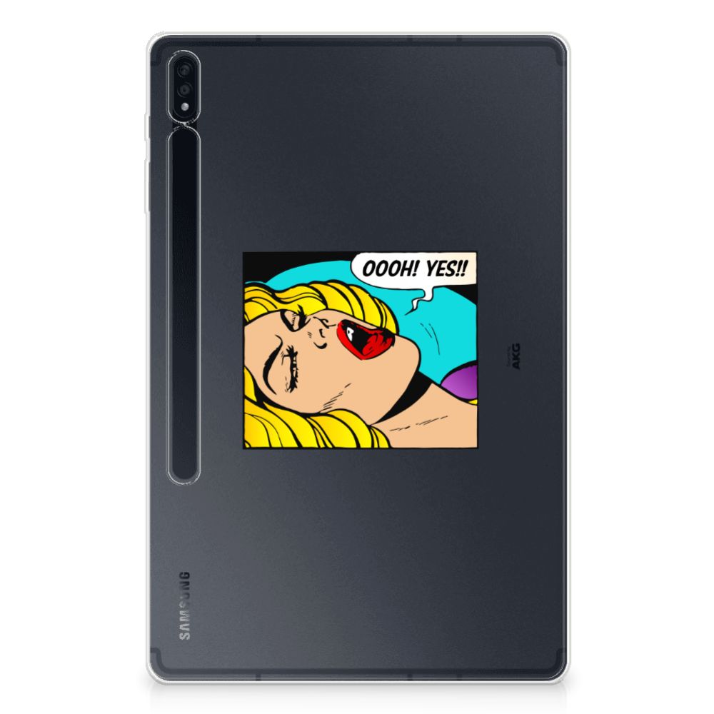 Samsung Galaxy Tab S7 Plus | S8 Plus Leuke Siliconen Hoes Popart Oh Yes